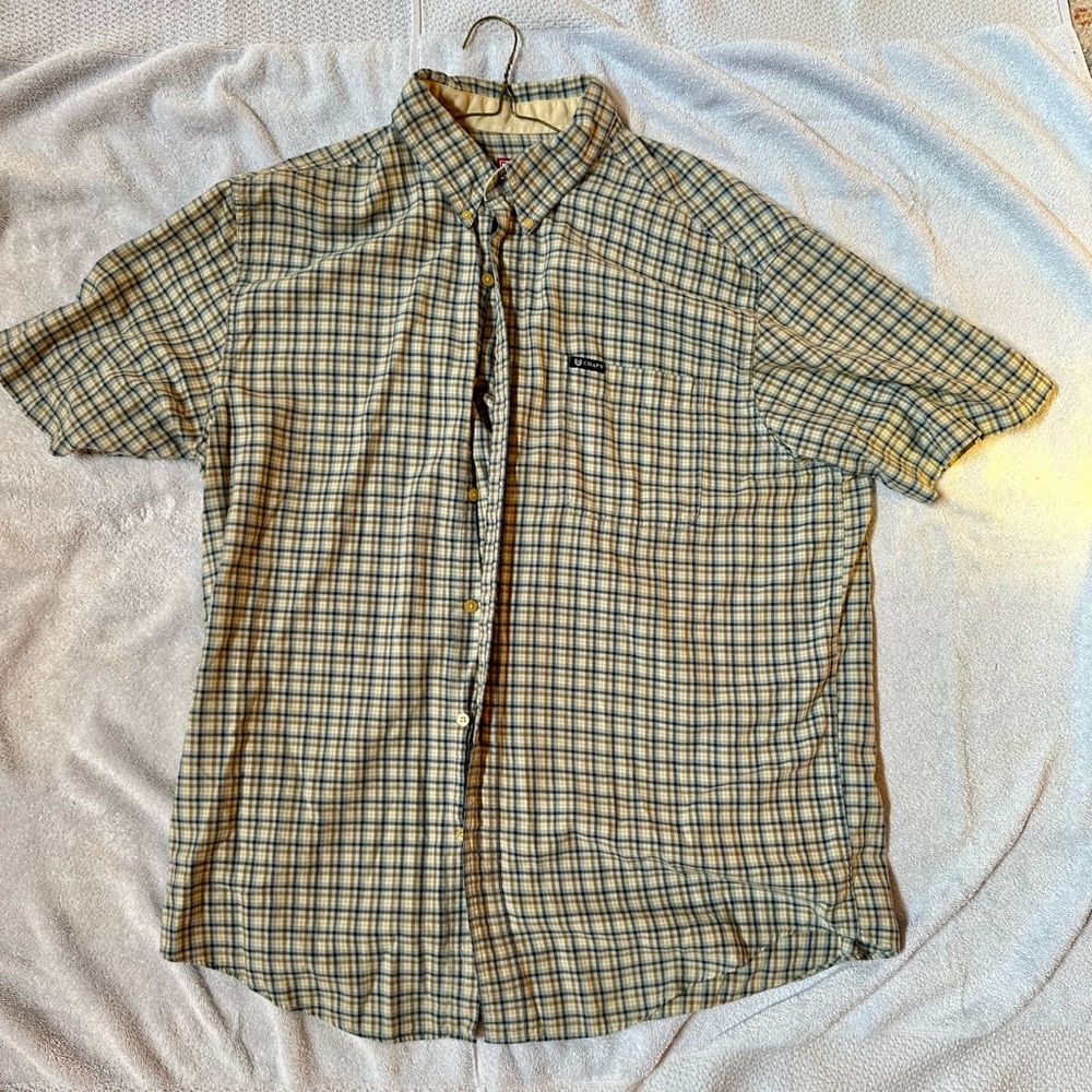 Short Sleeve Chaps plaid men’s button-up